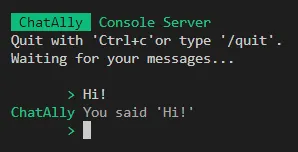 "Screenshot of console chat"
